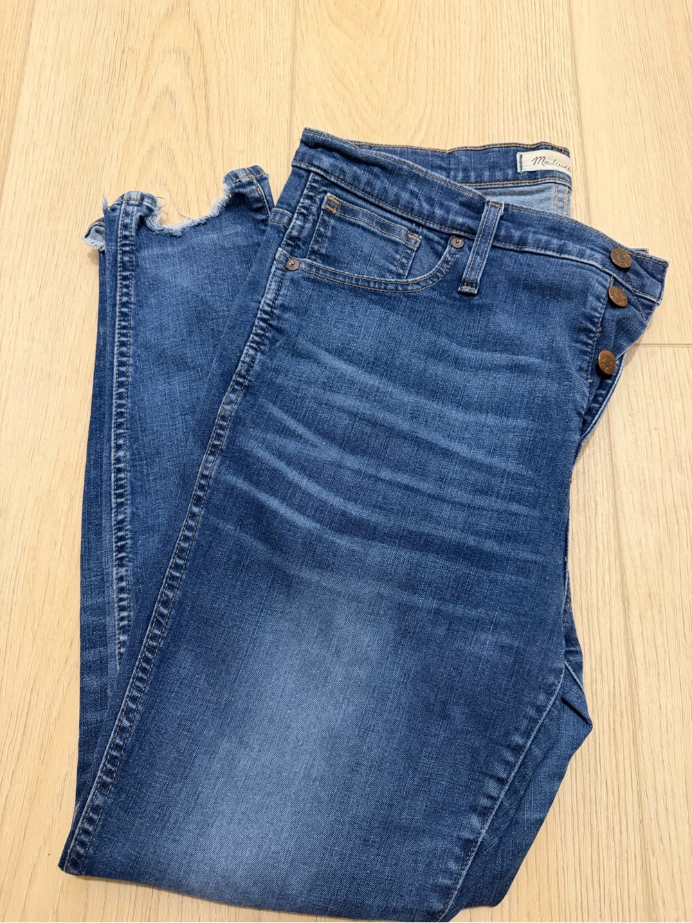 Madewell High-Rise Button-Fly Blue Jeans